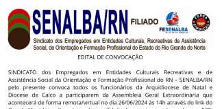 edital de convocação funcionários da Arquidiocese de Natal e Diocese de Caíco